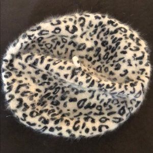 Leopard print beret